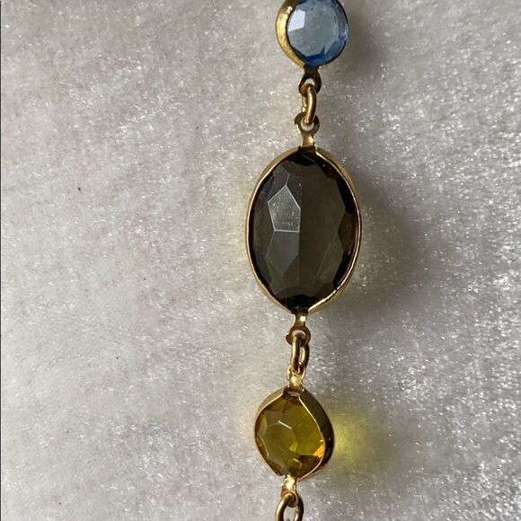 Jewel tone multicolor long necklace - Picture 3 of 5